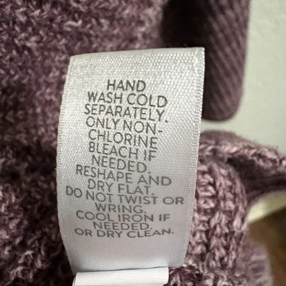 Pure Jill Sweater Women XL Mauve Textured Knit Cotton Blend Oversized Cozy - Picture 10 of 12